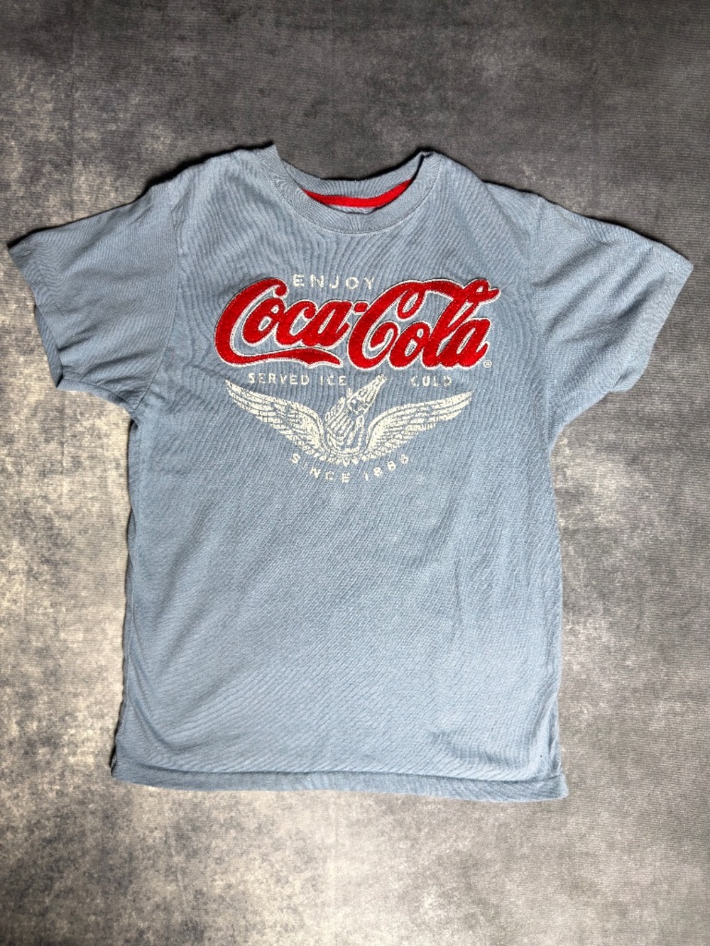 Coca-Cola Blue Embroidered Graphic T-Shirt